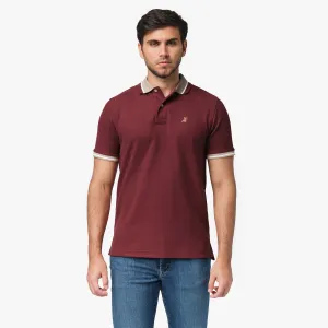 Men's Contrast Neck Lines Detail Polo Shirt