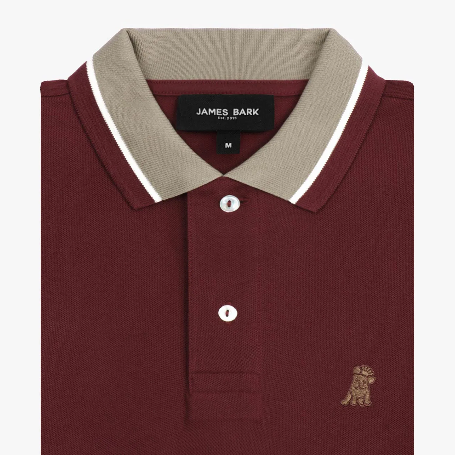 Men's Contrast Neck Lines Detail Polo Shirt