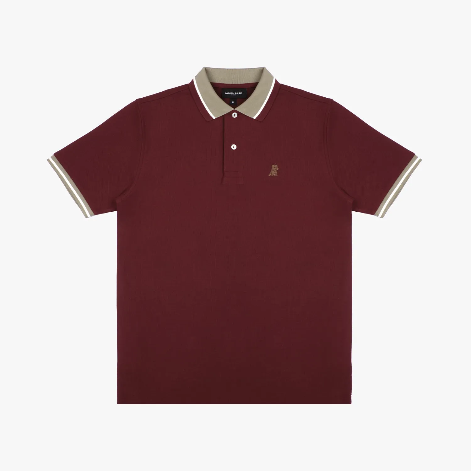 Men's Contrast Neck Lines Detail Polo Shirt