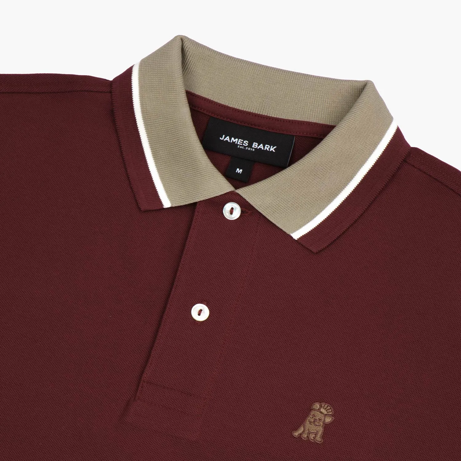 Men's Contrast Neck Lines Detail Polo Shirt