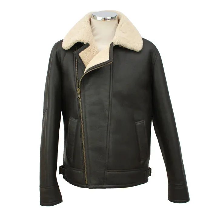 Mens Sheepskin Jacket Aviator Flying Style