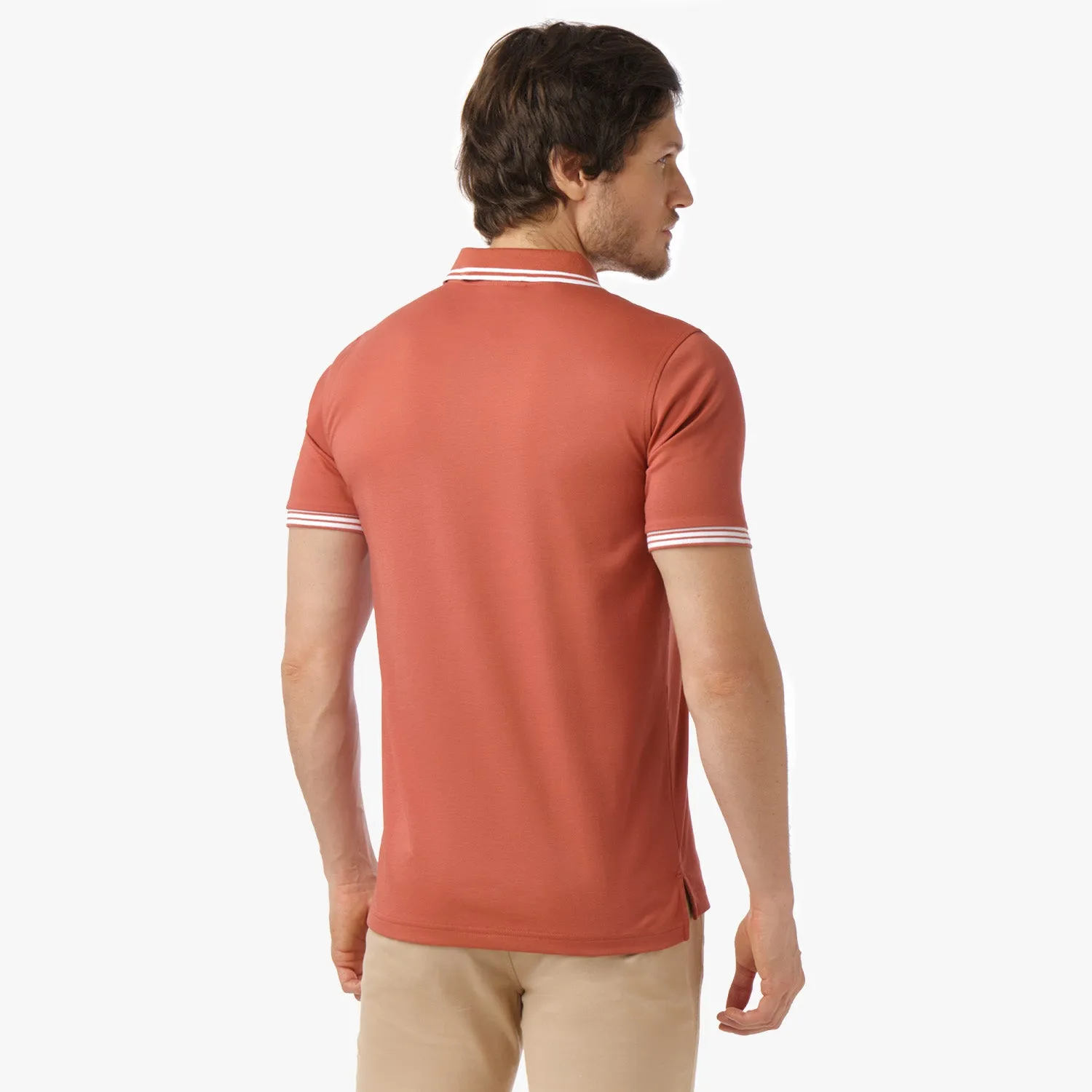 Men's Striped Travel Polo Shirt