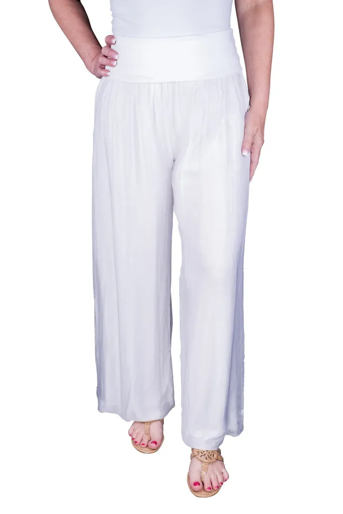 Mercedes Foldover Waist Silk Pant (PL203)