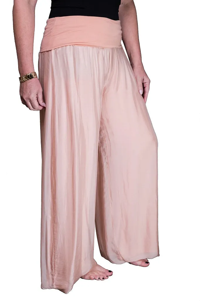 Mercedes Foldover Waist Silk Pant (PL203)