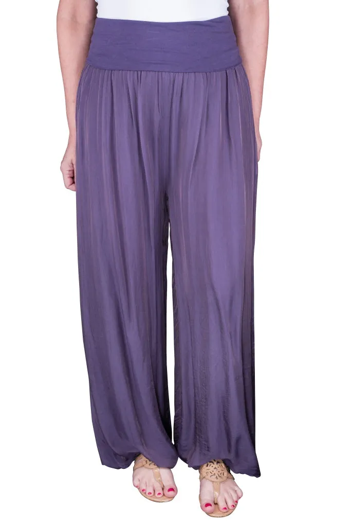 Mercedes Foldover Waist Silk Pant (PL203)