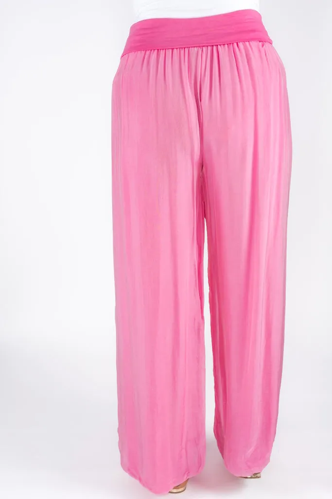 Mercedes Foldover Waist Silk Pant (PL203)