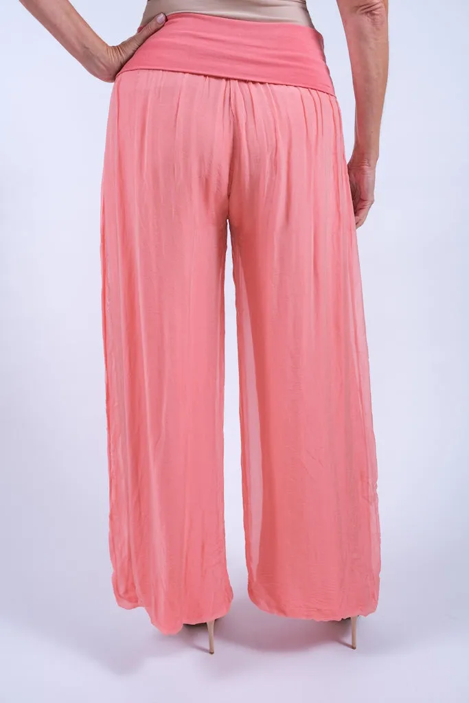 Mercedes Foldover Waist Silk Pant (PL203)