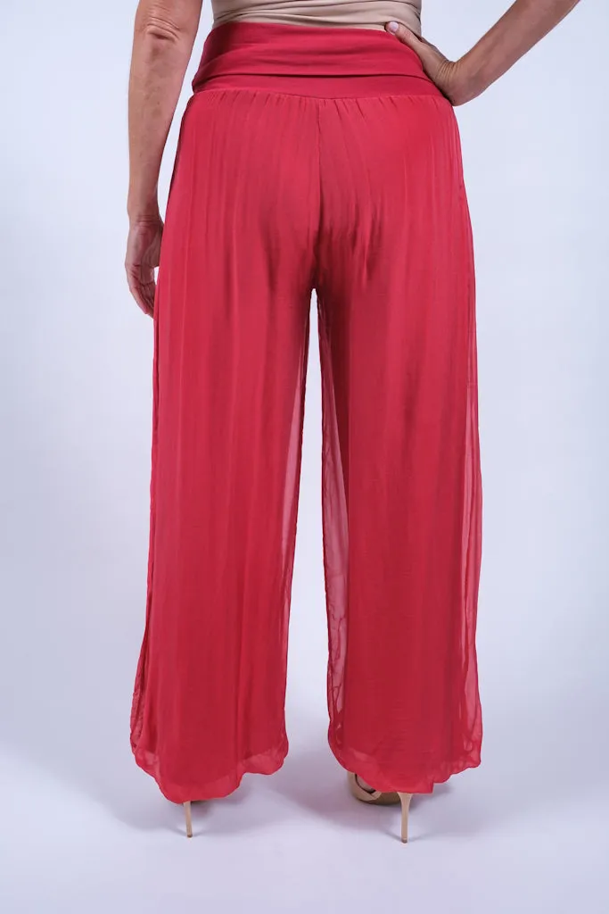 Mercedes Foldover Waist Silk Pant (PL203)