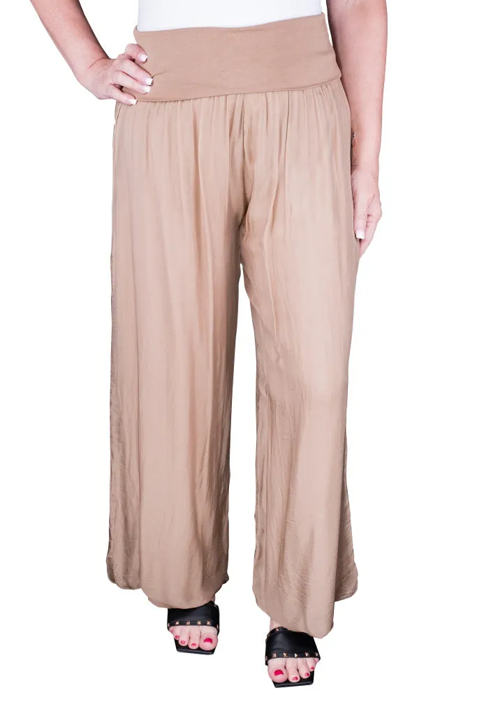 Mercedes Foldover Waist Silk Pant (PL203)