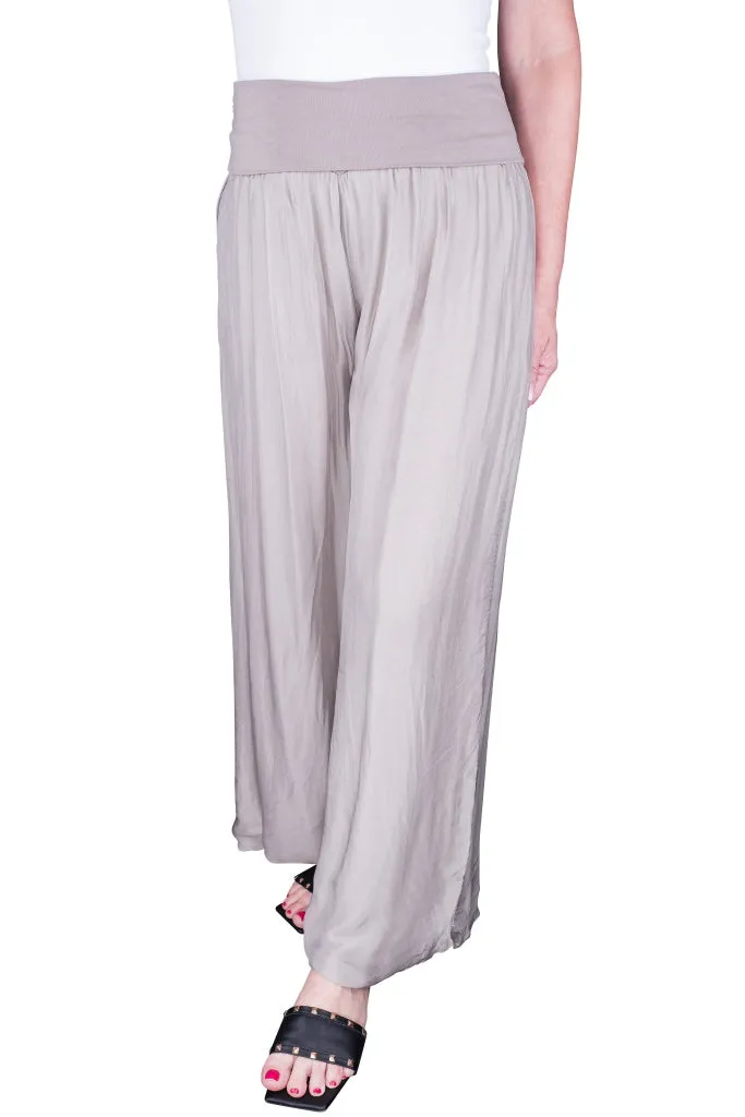 Mercedes Foldover Waist Silk Pant (PL203)