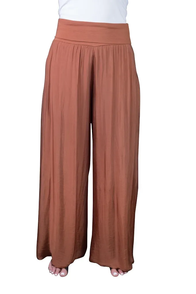 Mercedes Foldover Waist Silk Pant (PL203)