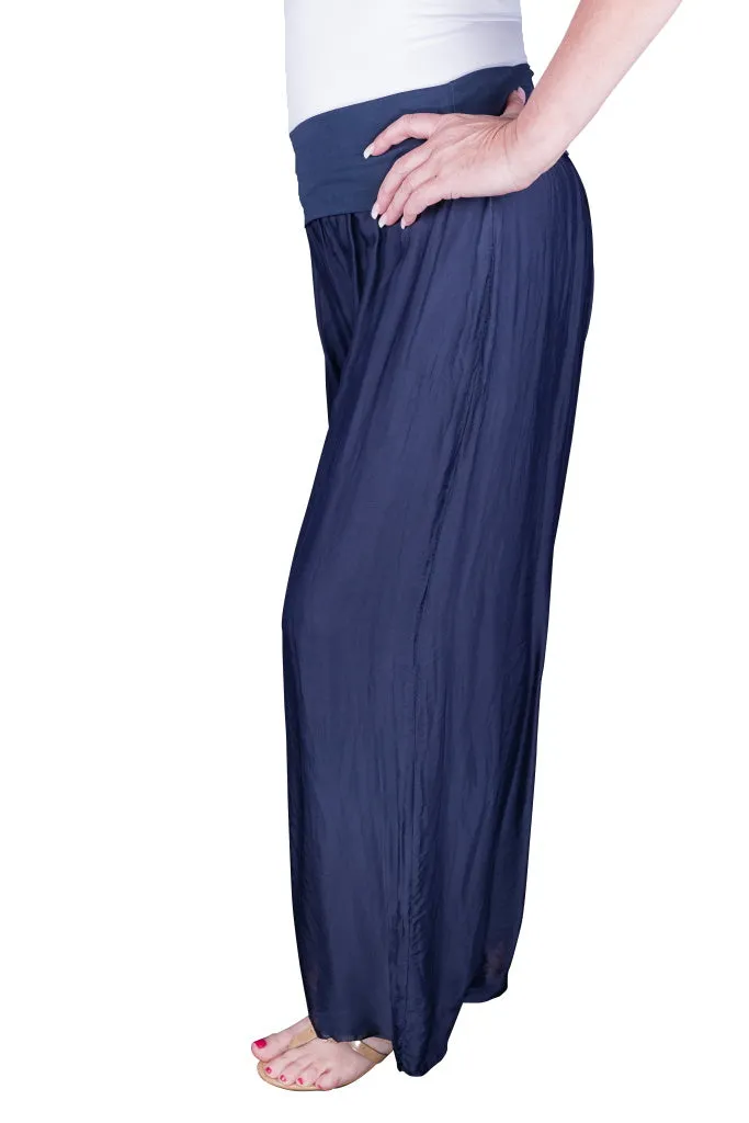 Mercedes Foldover Waist Silk Pant (PL203)