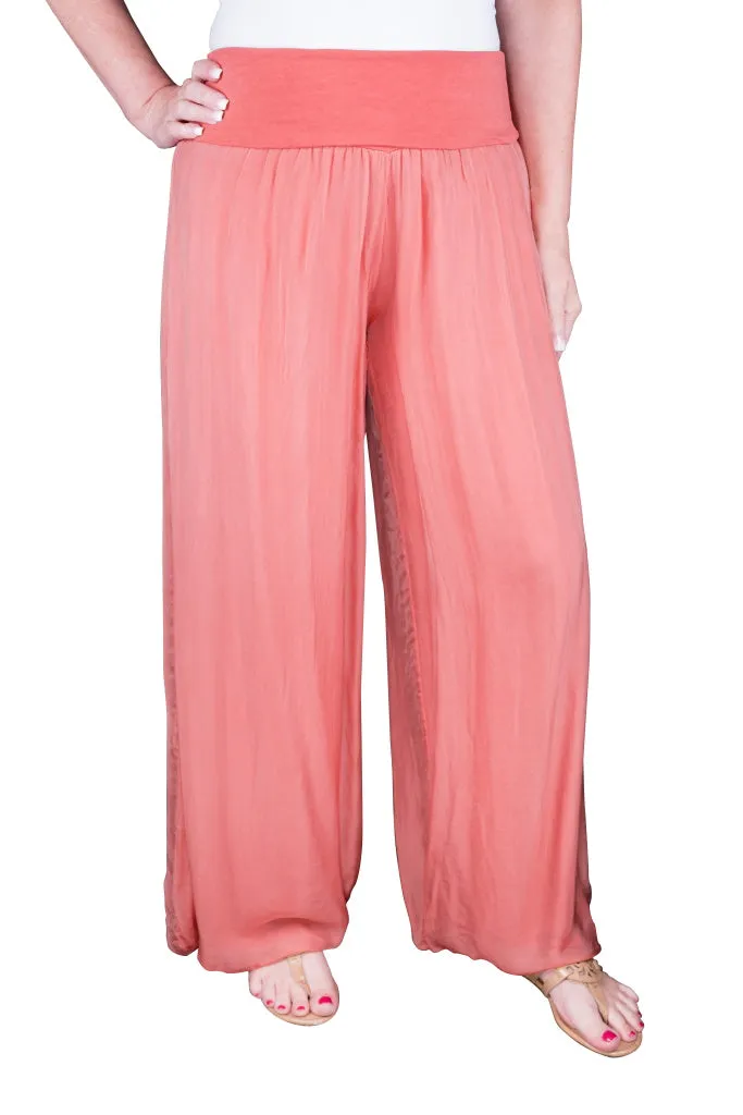 Mercedes Foldover Waist Silk Pant (PL203)