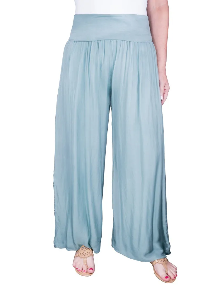 Mercedes Foldover Waist Silk Pant (PL203)