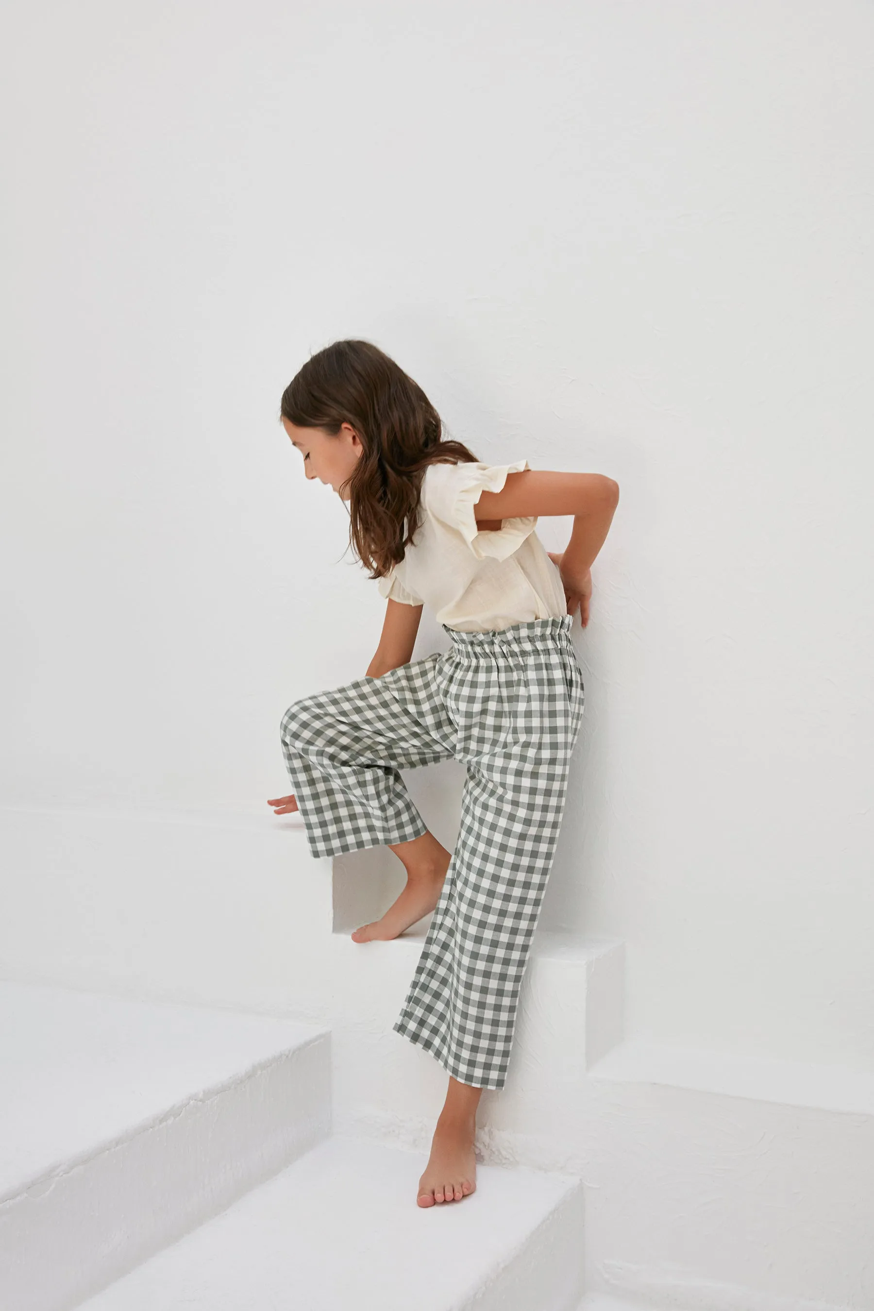 Milly Trousers - Green Gingham