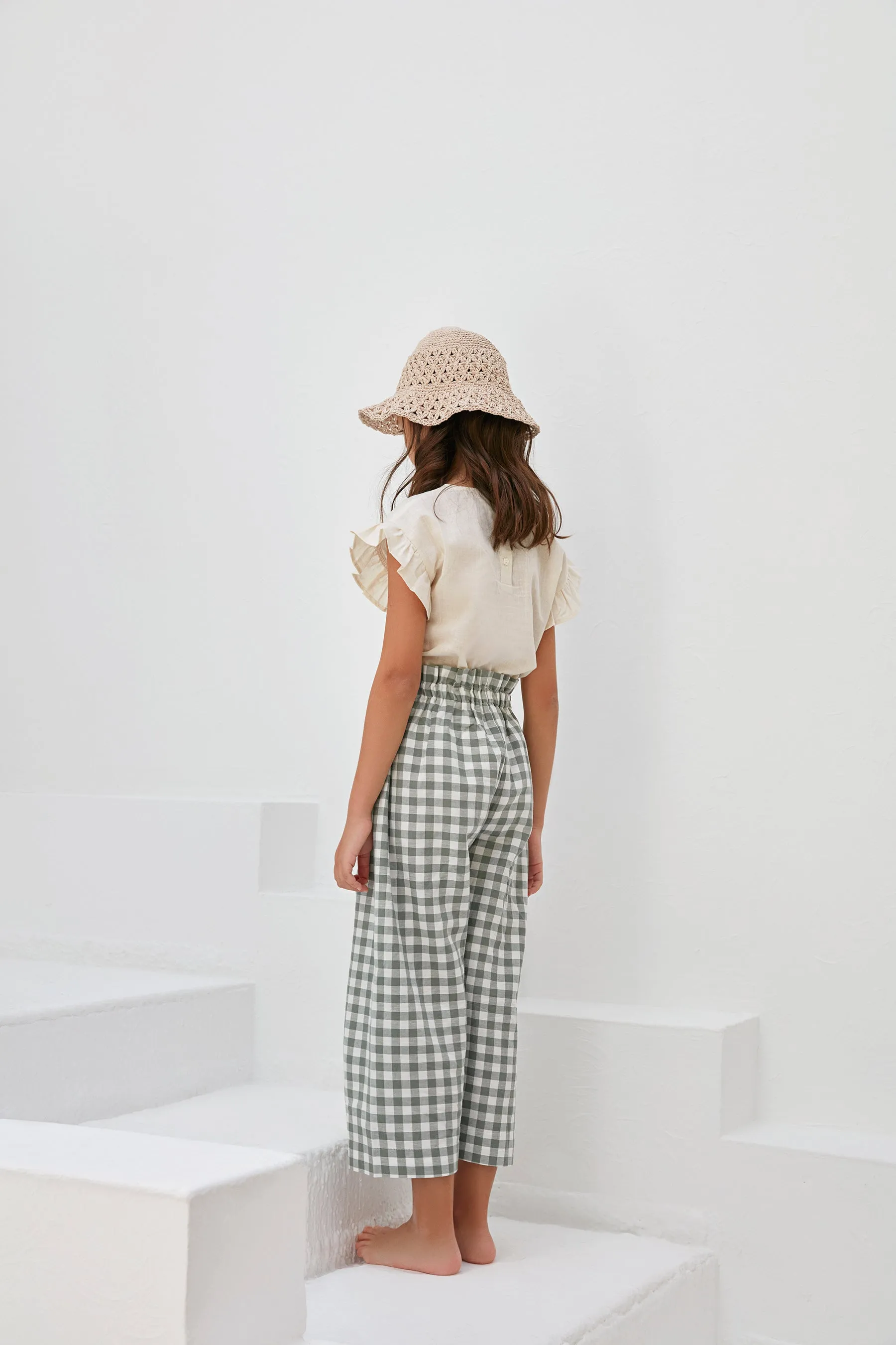 Milly Trousers - Green Gingham