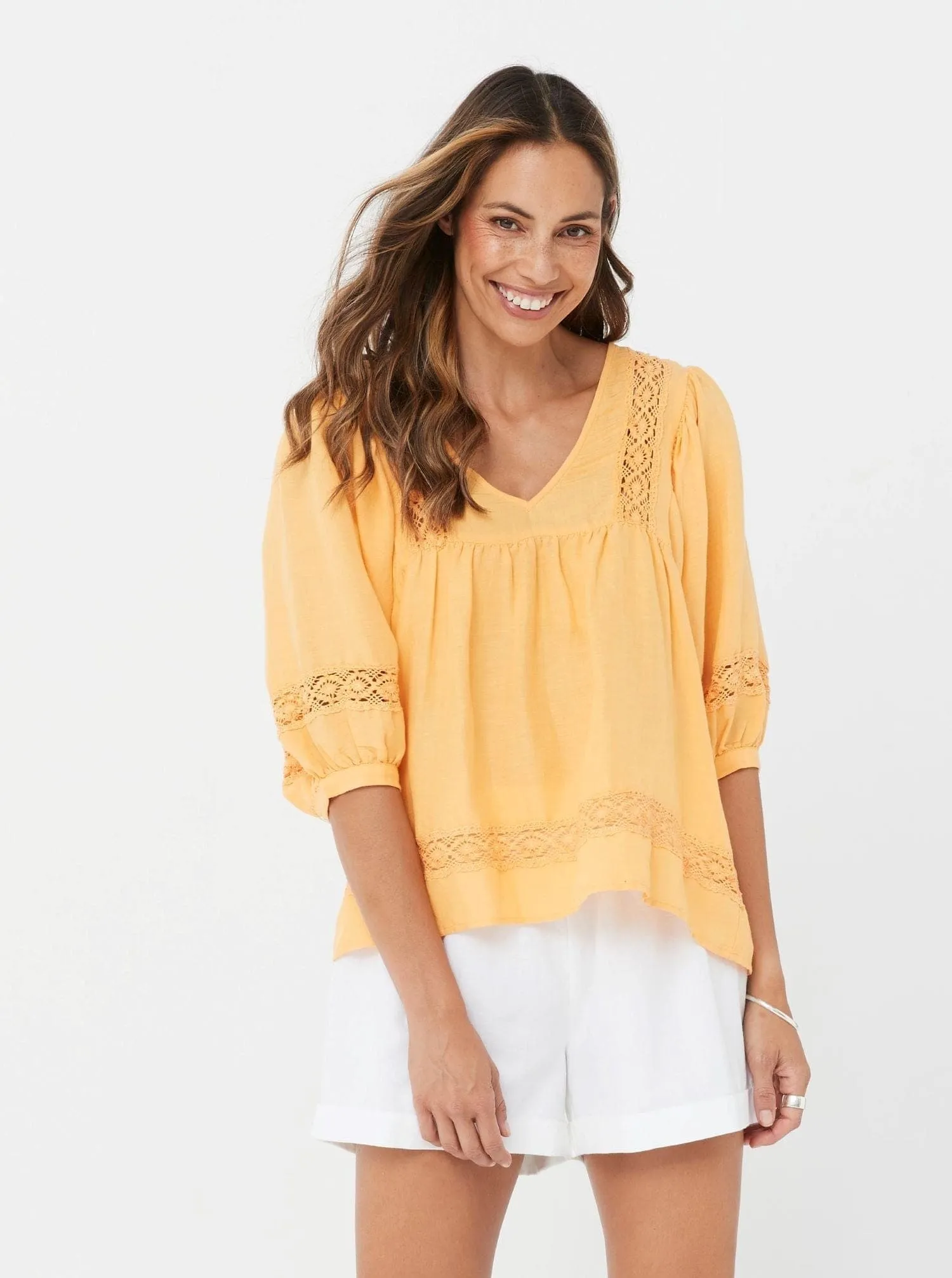 Octavia Tunic/Yamin Top - Marigold/Linen Viscose