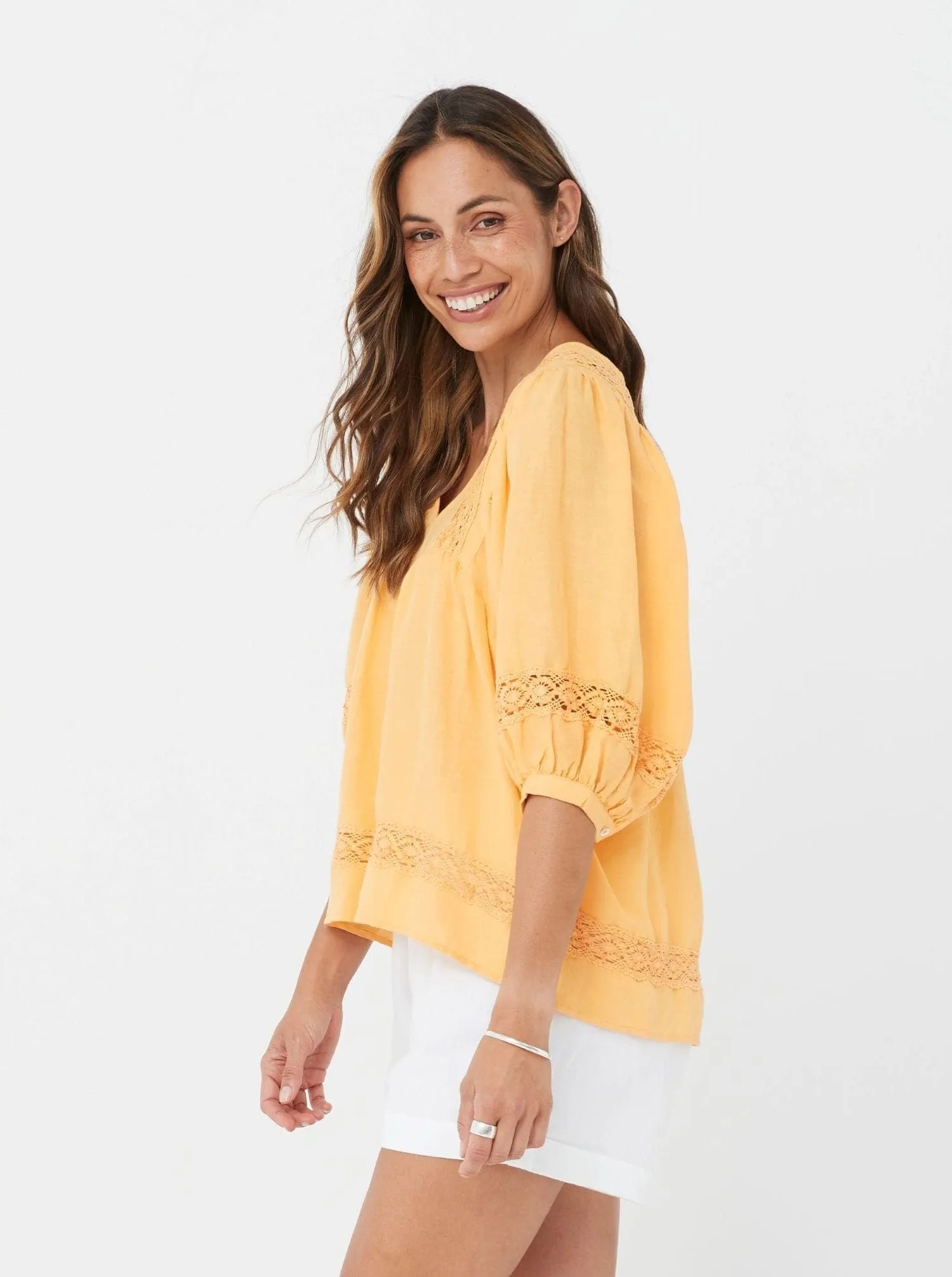 Octavia Tunic/Yamin Top - Marigold/Linen Viscose