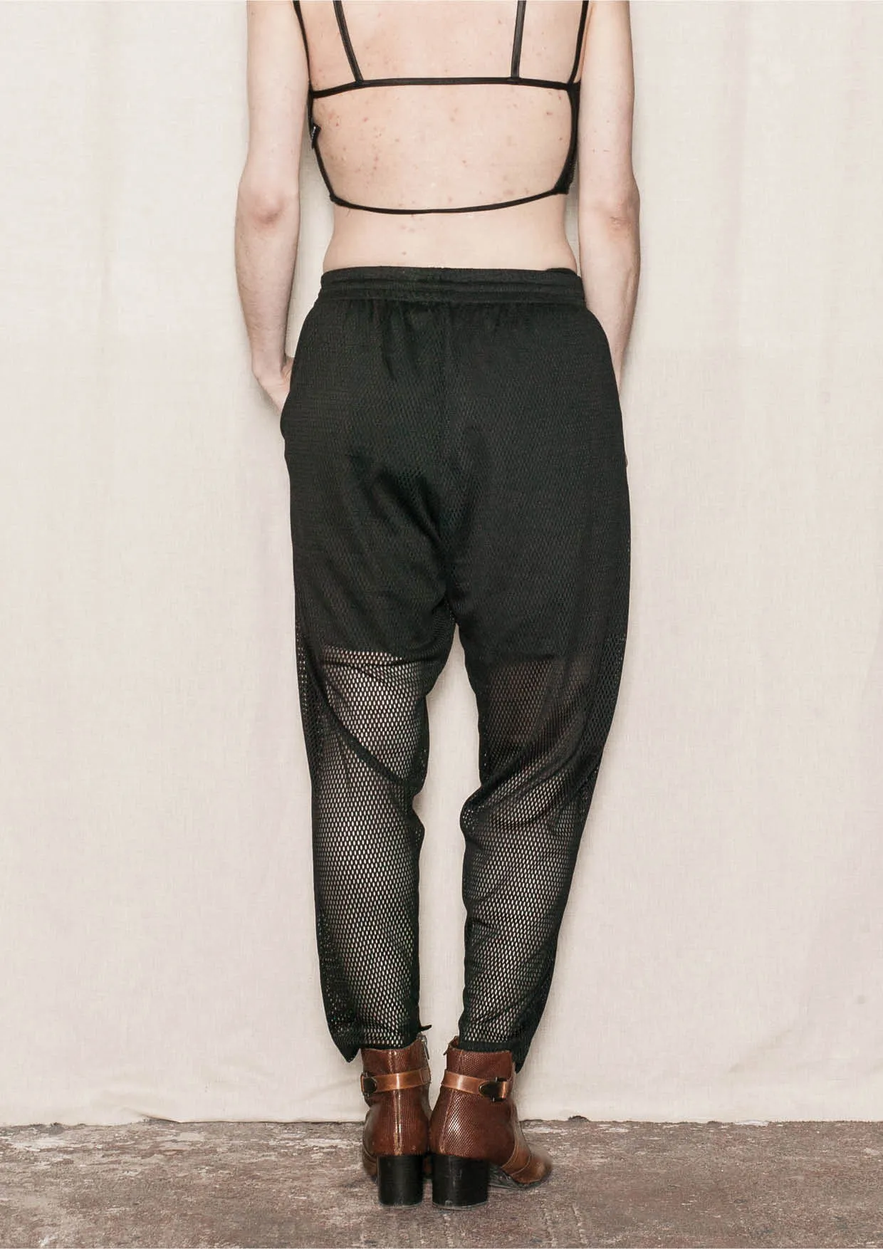 PANTS LOOSE ELASTIC WAIST - MESH black