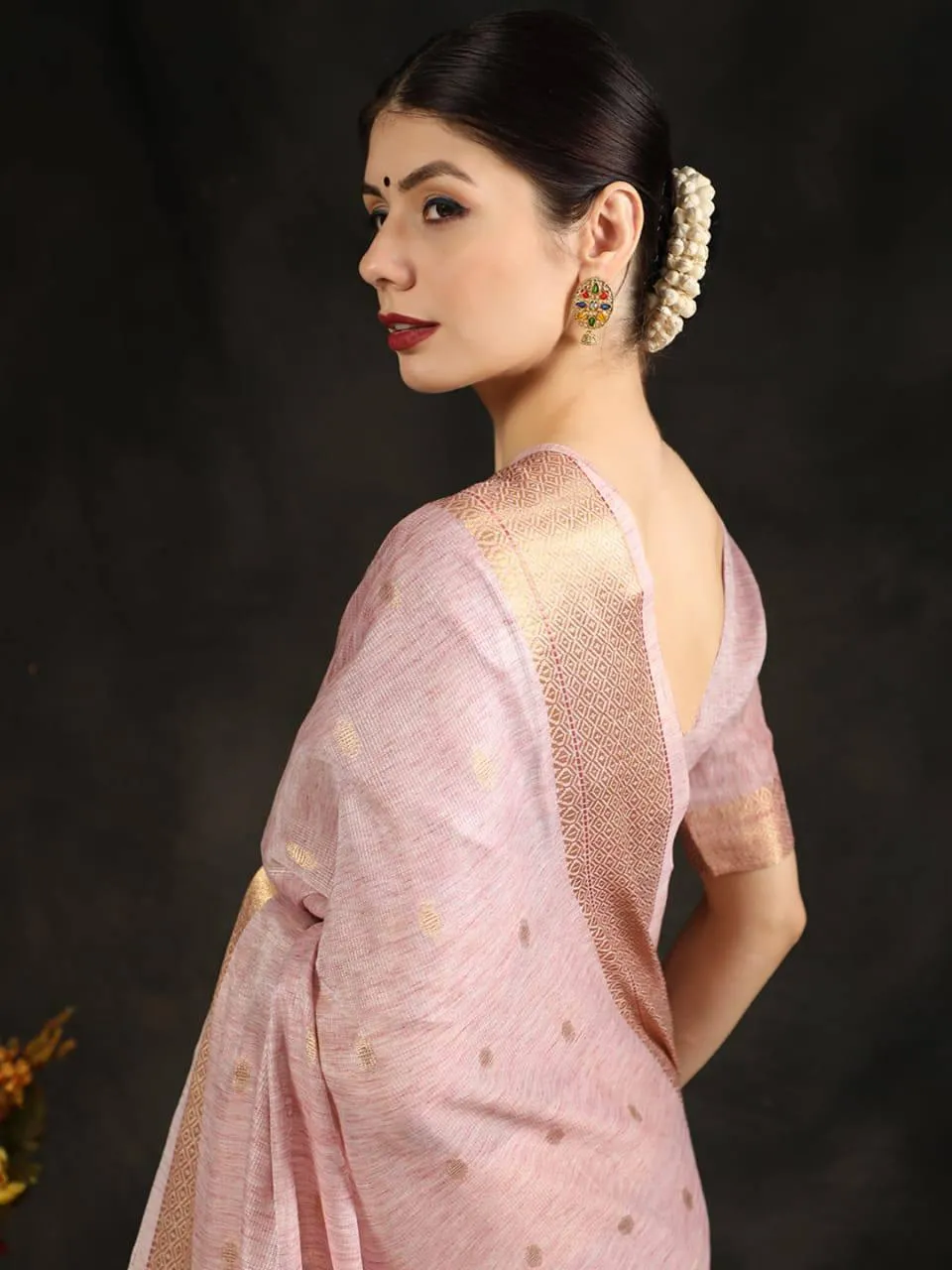 Pastel Purple Maheshwari Silk  Saree