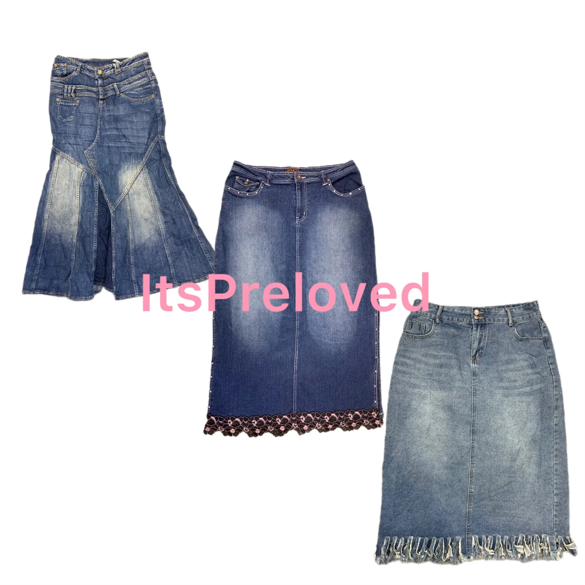 "Unique Long Denim Skirts"(RX-654)