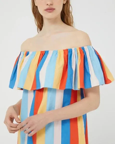 Rainbow Off Shoulder Dress