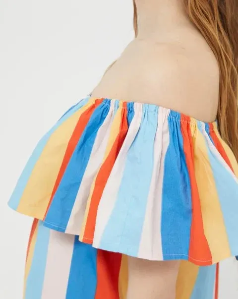 Rainbow Off Shoulder Dress