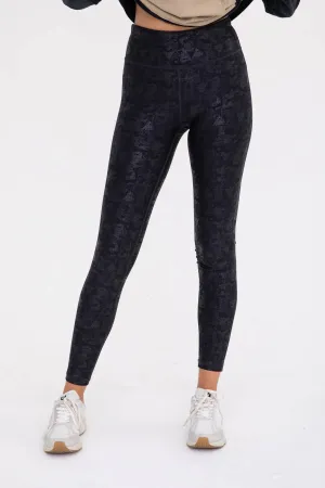 RED - Crackle Glaze Foil Highwaist Leggings