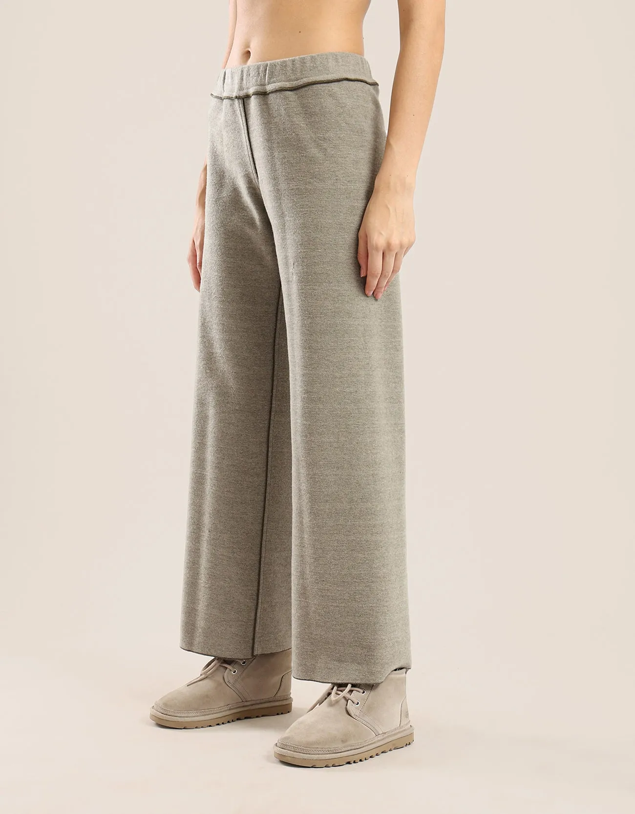 Reversible straight leg pants with contrasting colour