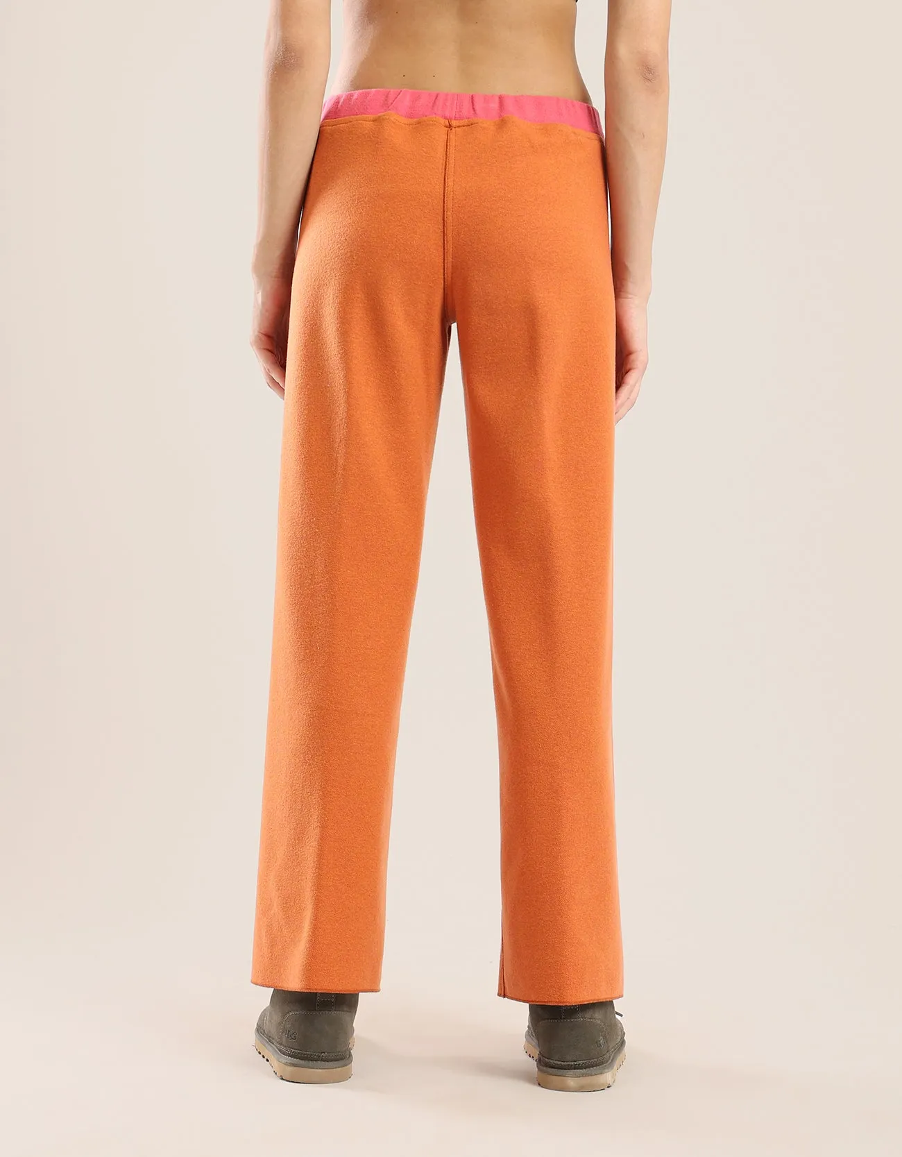 Reversible straight leg pants with contrasting colour