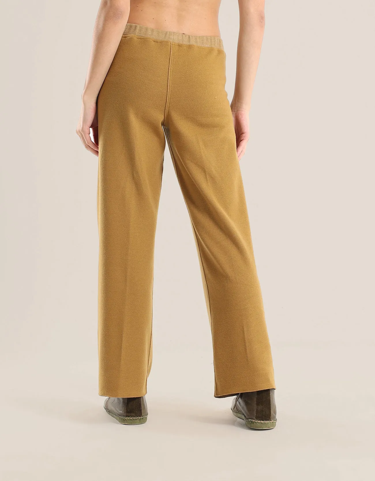 Reversible straight leg pants with contrasting colour