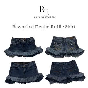 REWORKED Denim Ruffle Skirts AW24