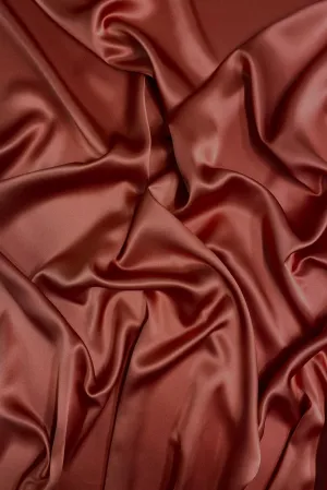 Rust Charmeuse Silk Fabric