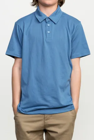 RVCA Sure Thing Boys Polo Shirt - Cobalt