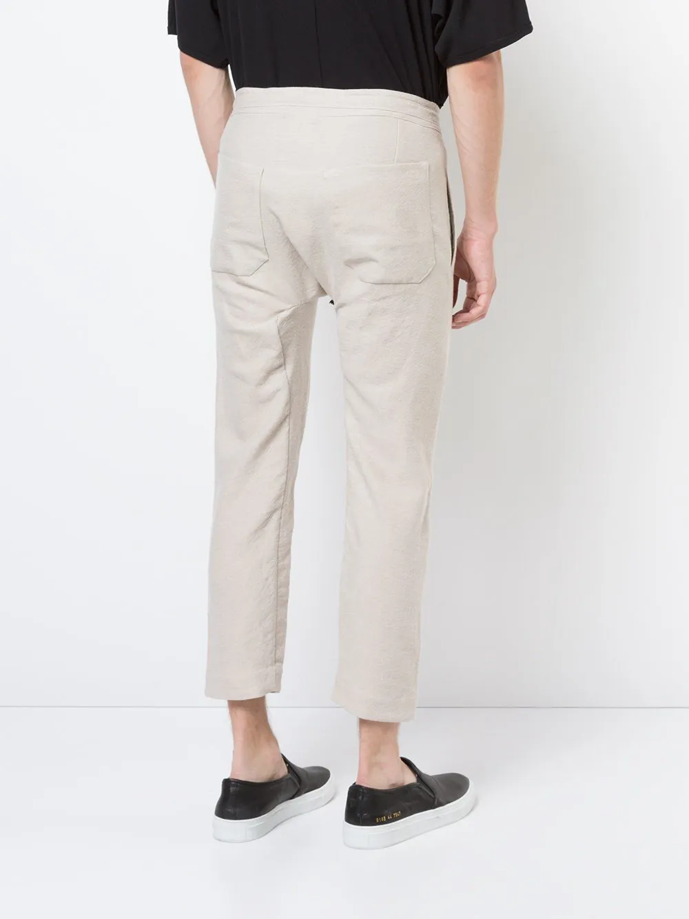 Sand Wool Linen Rough Twill Trousers