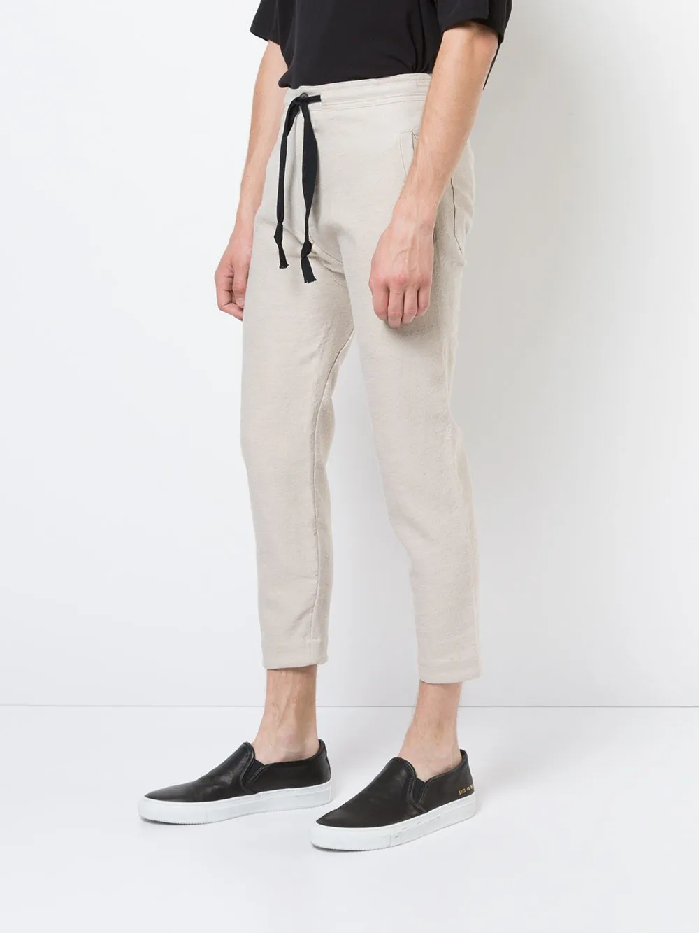 Sand Wool Linen Rough Twill Trousers