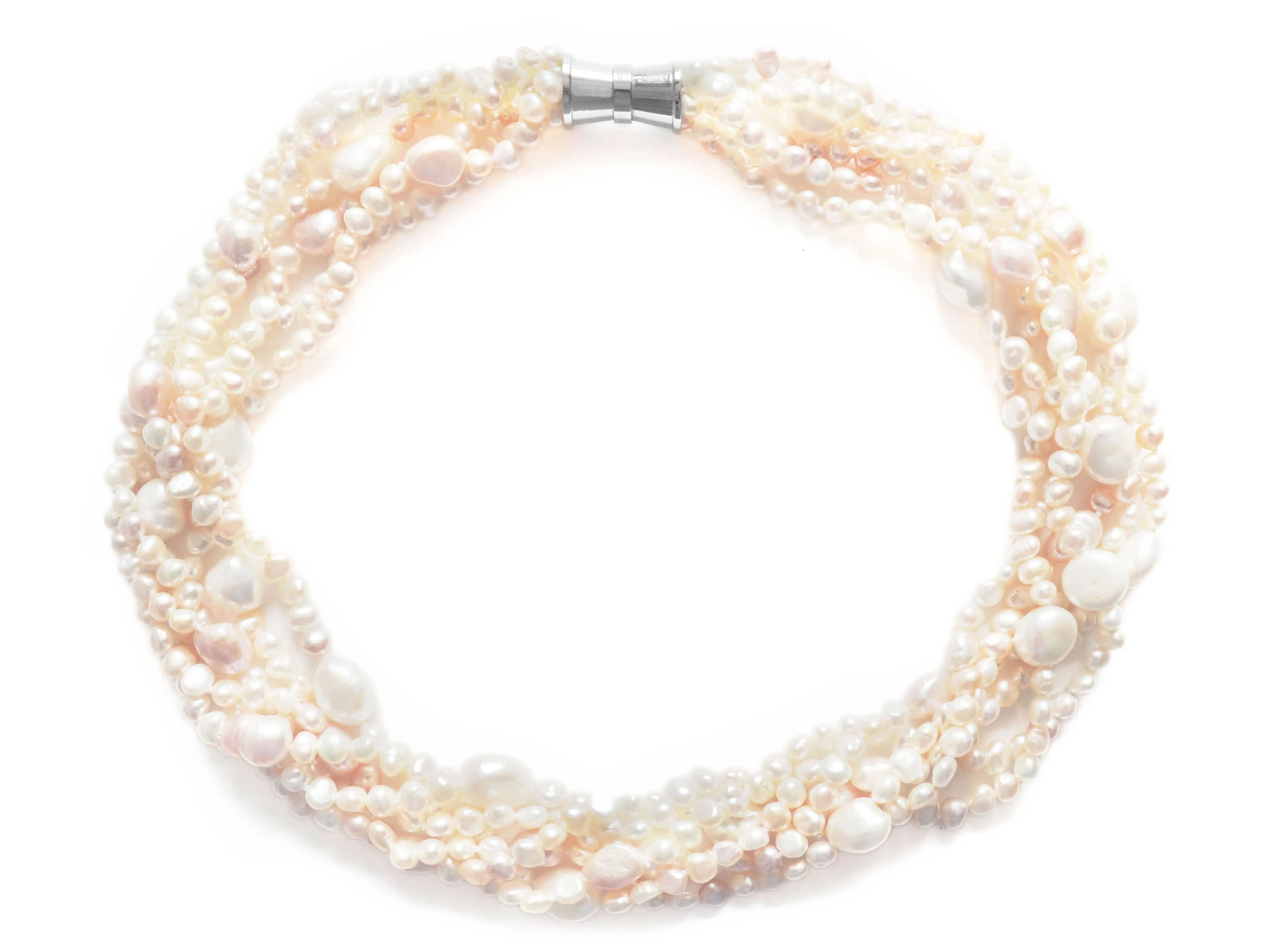 Six Strand Freshwater Pearl Necklace with Magnet Clasp