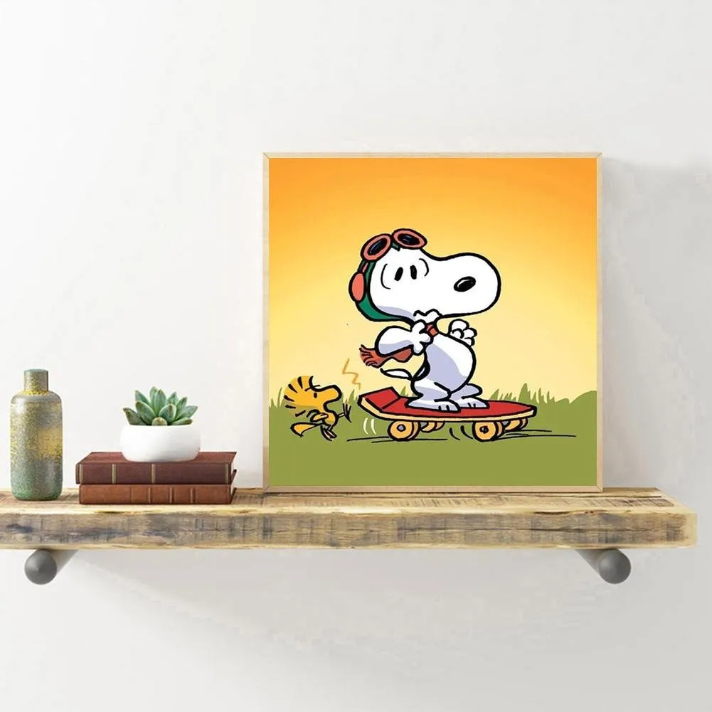 Snoopy Cartoon - Full Round Diamond - 30x30cm