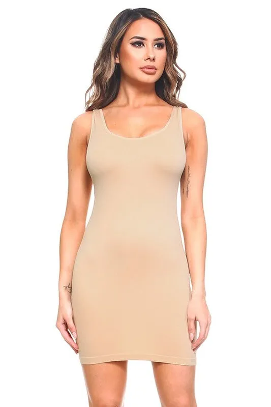 SOLID COLOR TANK DRESSS