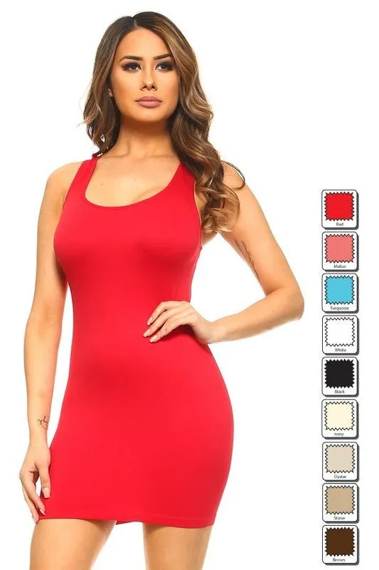 SOLID COLOR TANK DRESSS