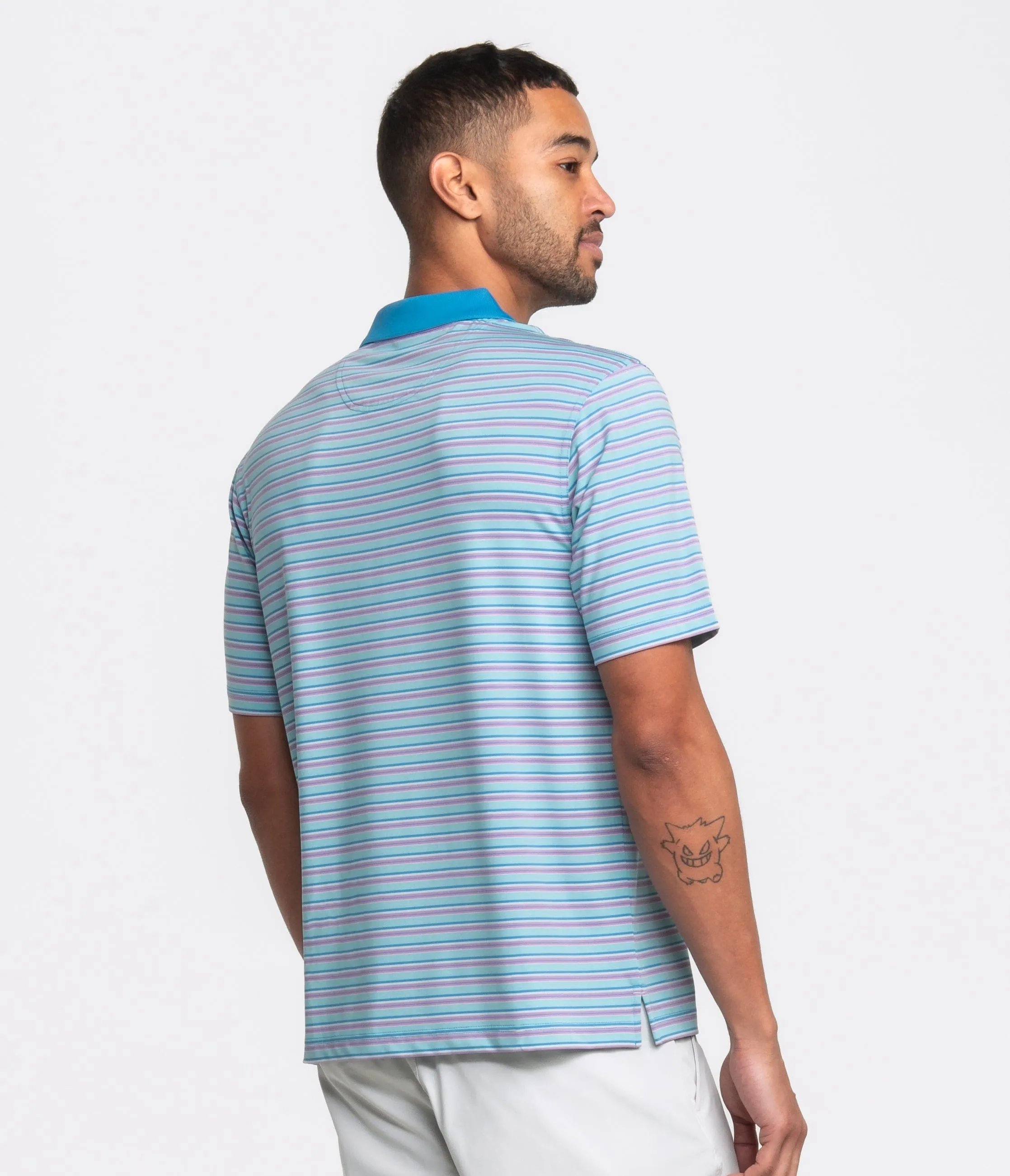 Somerset Stripe Polo - Tropical Teal