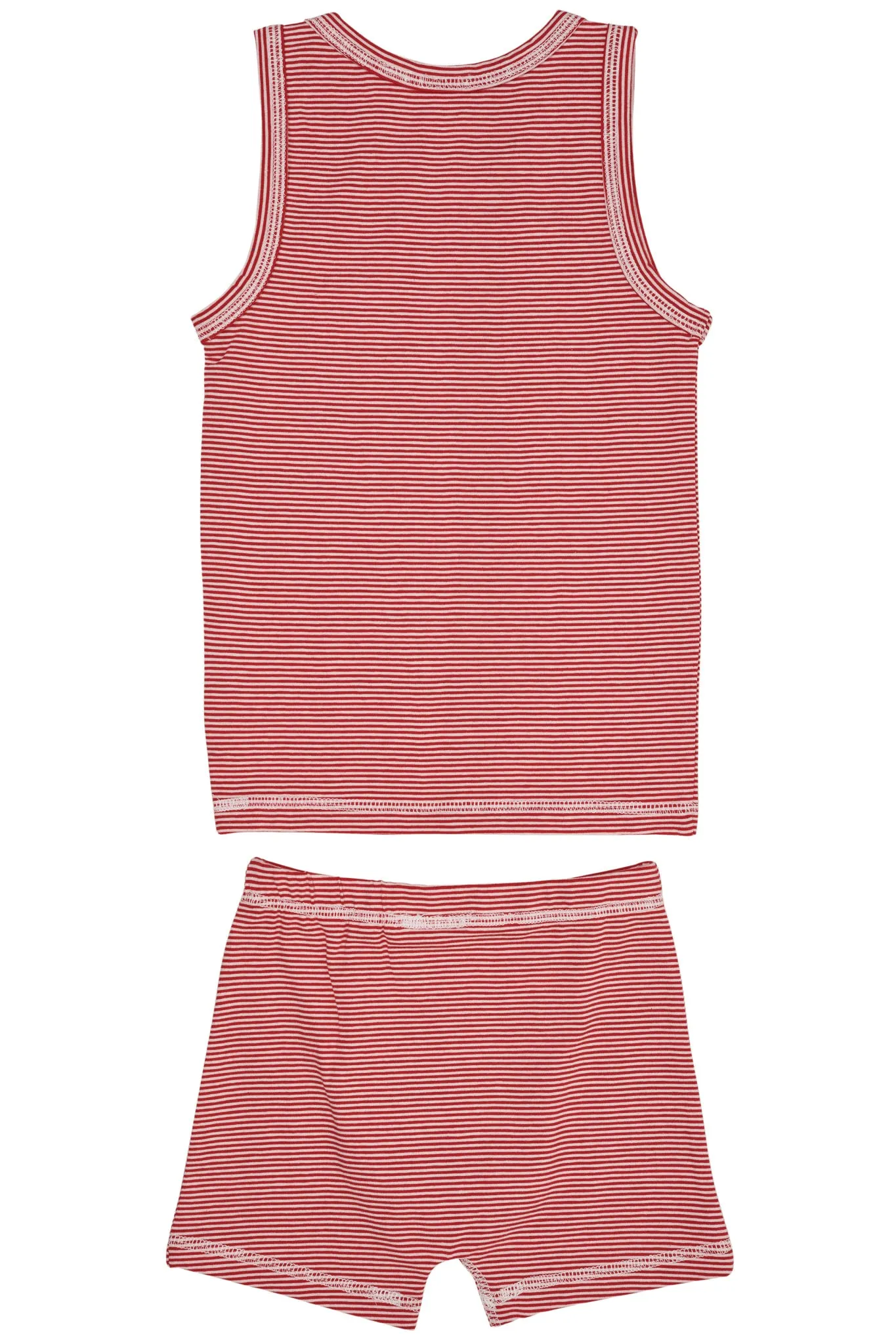 STRIPED BOY UNDERWEAR SET - RED/CREAM STRIPE