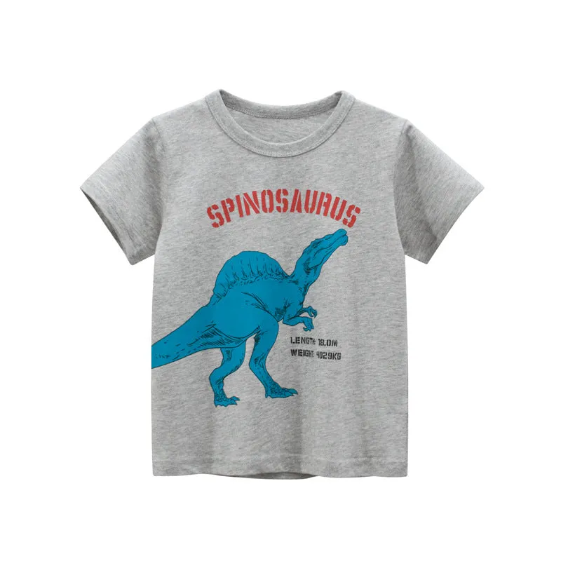 Summer Children Dinosaur Cartoon Round Neck Short Sleeve T-Shirts