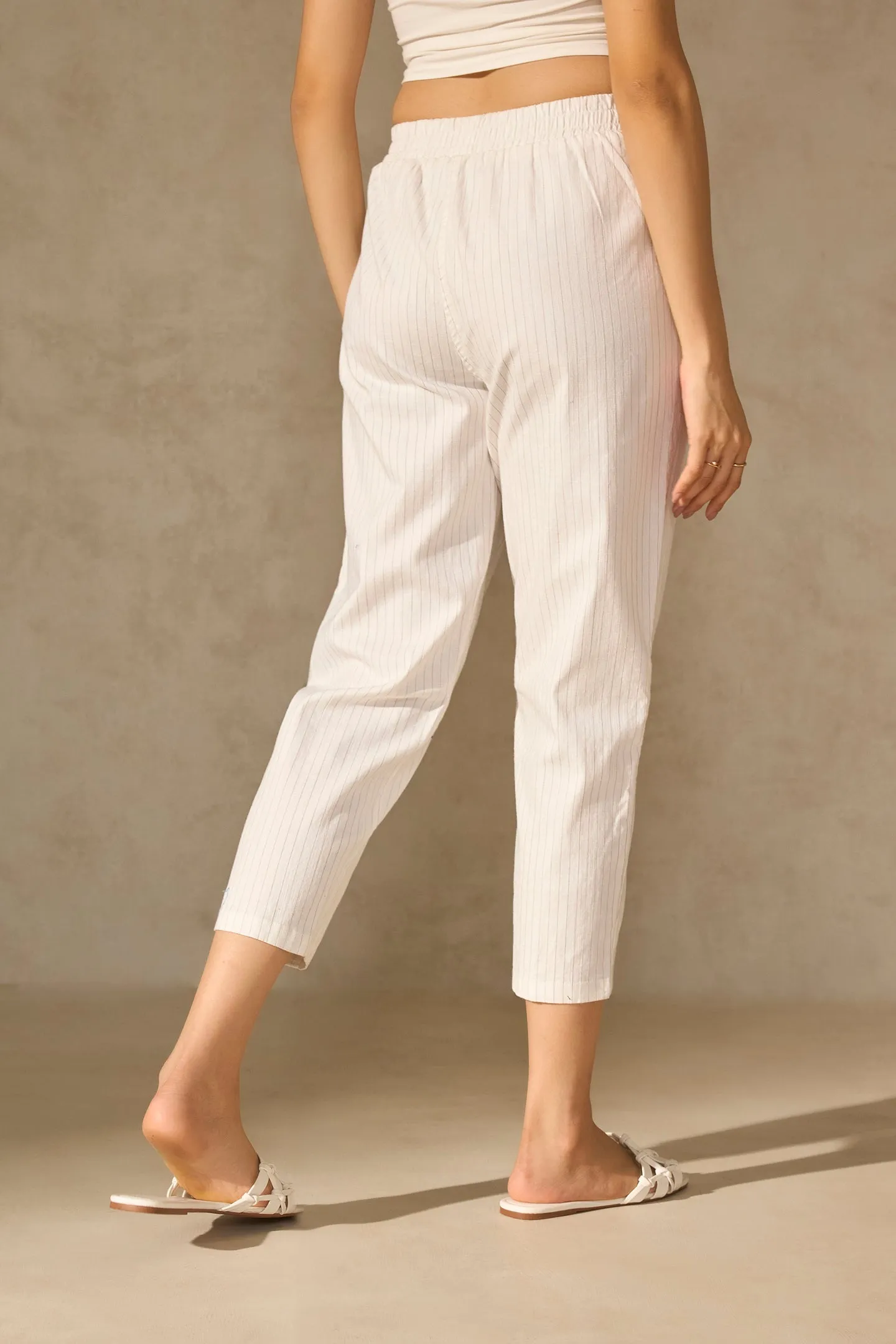 Thalia|Tapered Linen Trousers