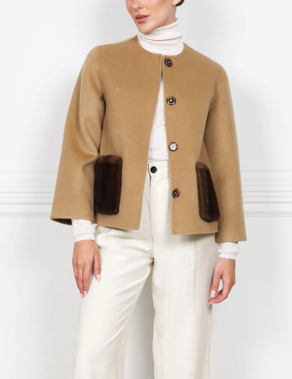 The Charlotte Double Face Jacket with Mink Pockets