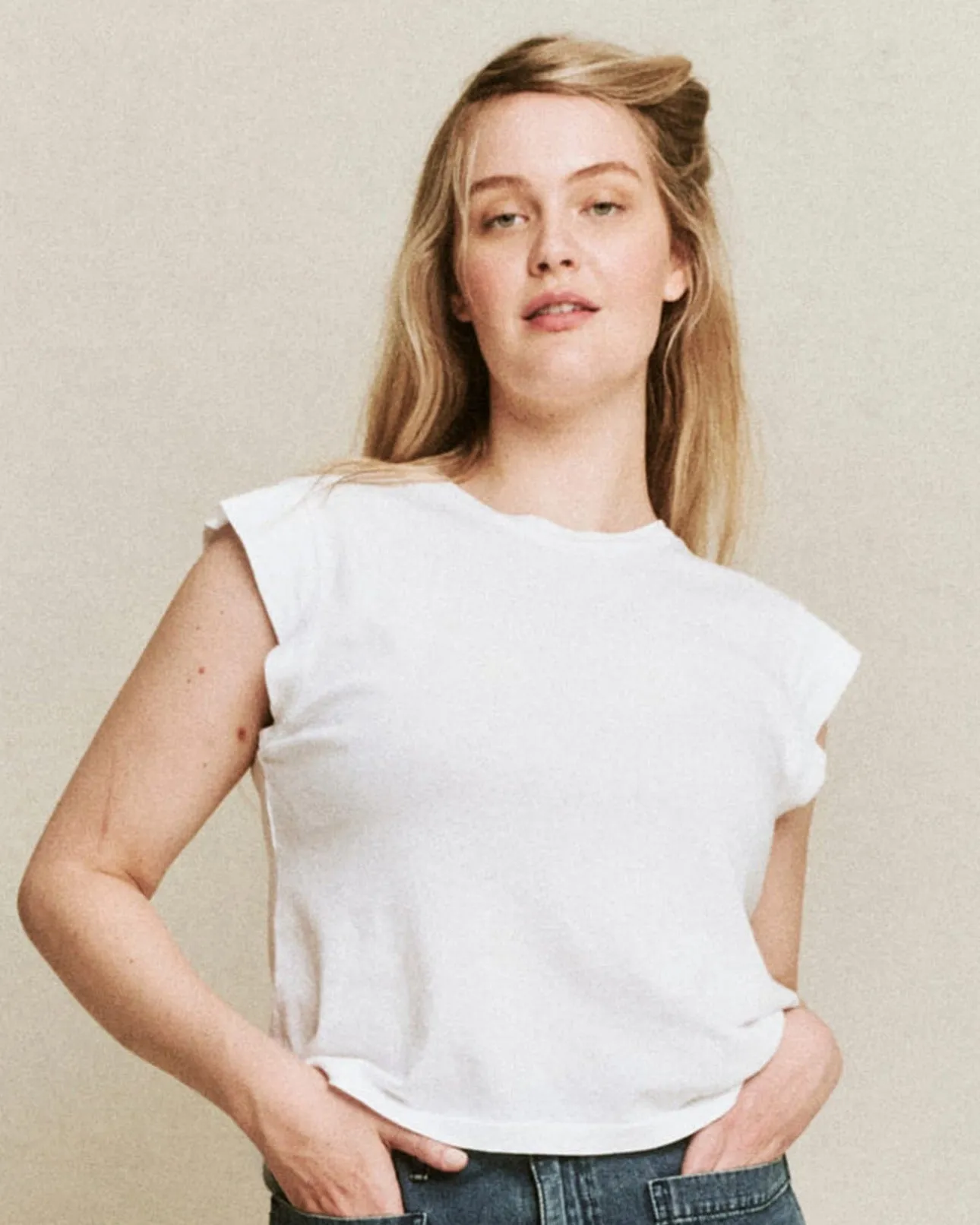 The Peak Shoulder Tee. -- True White