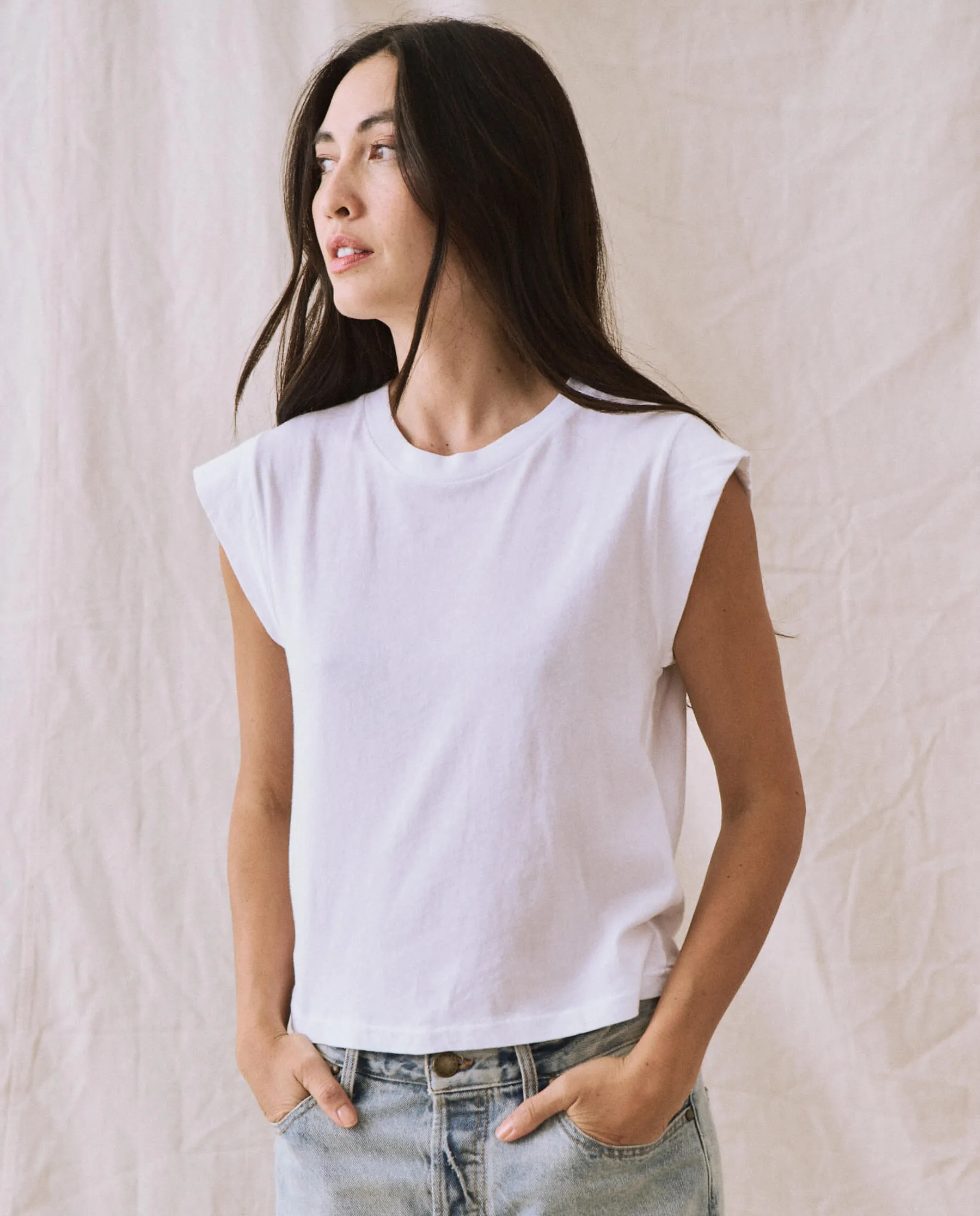 The Peak Shoulder Tee. -- True White