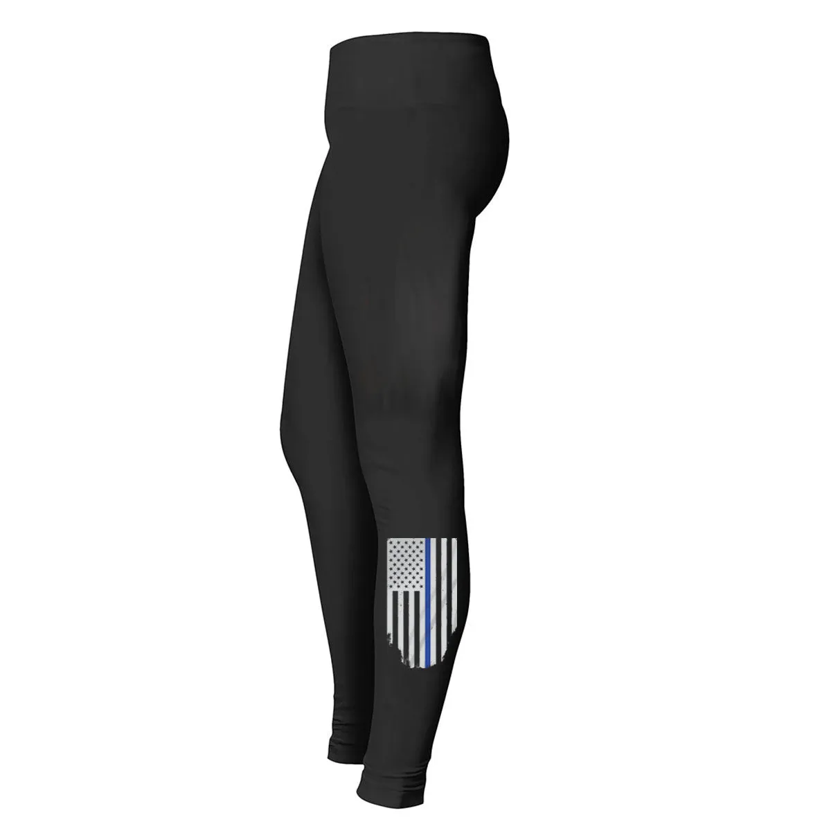 Thin Blue Line Flag Leggings - Vertical