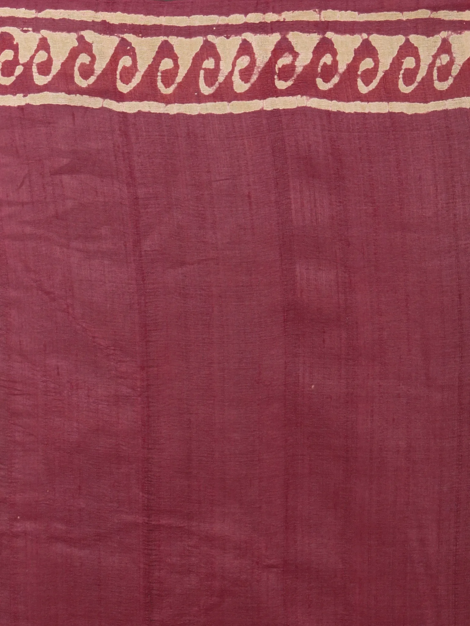 Tussar Handloom Silk Hand Block Printed & Painted Saree in Deep Onion Pink & Beige- S03170958