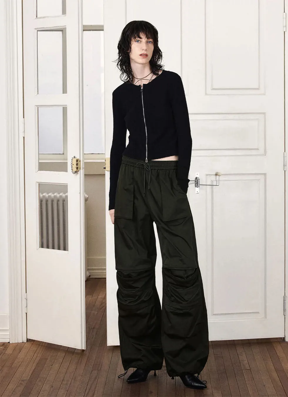 Unisex elastic waist casual pants